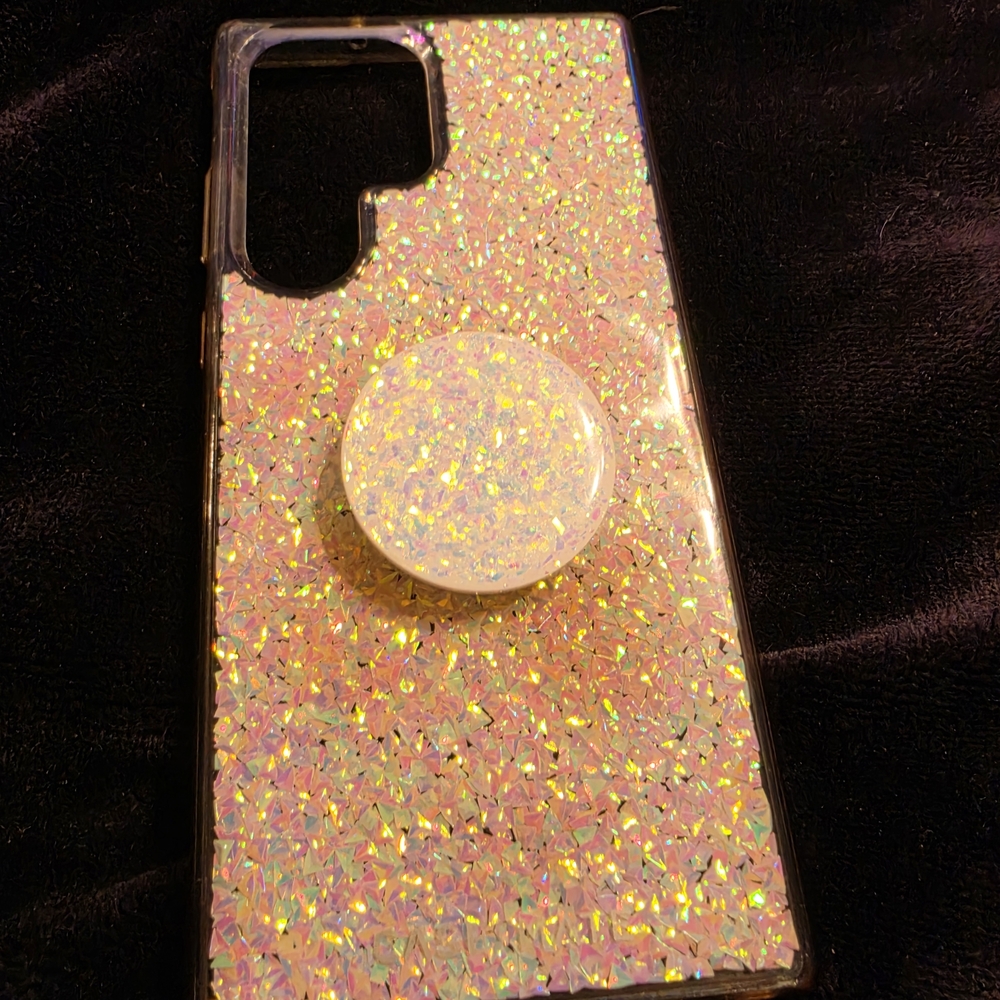 Holographic Glitter Phone  with Pop Socket USED CaseMate For Samsung Galaxy 23s